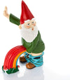 Elf Garden Gnome Funny Figurine Statue, Lawn Ornament Dwarf Sculpture Patio Yard Landscape Porch Decoration Outside Gifts Novelty Decor 9.5" L - Unique Gift Ideas (Naughty)