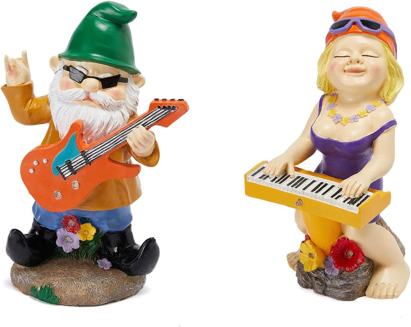 Rock N Roll Musician Gnomes with Solar LED