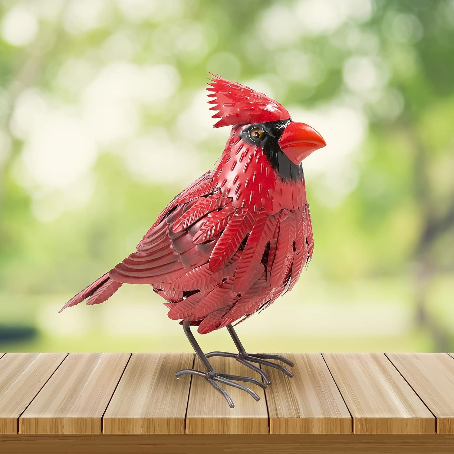 Cardinal Statue Metal Bird