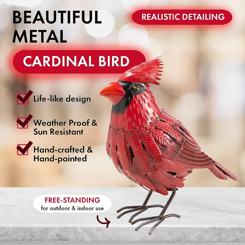 Cardinal Statue Metal Bird