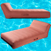 Upholstered Stylish Pool Float Lounger Recliner, Large Floating Chair & Backrest, Heavy Duty Lake, Beach, Adults & Kids - Comfortable, Durable Water Floaty Tanning Lounge - Terracotta