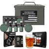 Gifts for Dad & Men Gift Box Real 50 Cal Ammo Set - Fathers Day Grooming & Shaving Set Perfect Gifts Ideas for Him - Military Storage Container, Skull Beer Mug Shave, Wash, Body Care & More - Skincare