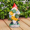 Garden Gnome Statue - Electric Solar Light Up Flower Bouquet Gnome Figurine, Bright Flowers LED Lights, Large Outdoor Decorations - Patio Yard Lawn Porch, Garden Gifts, Ornament Gift