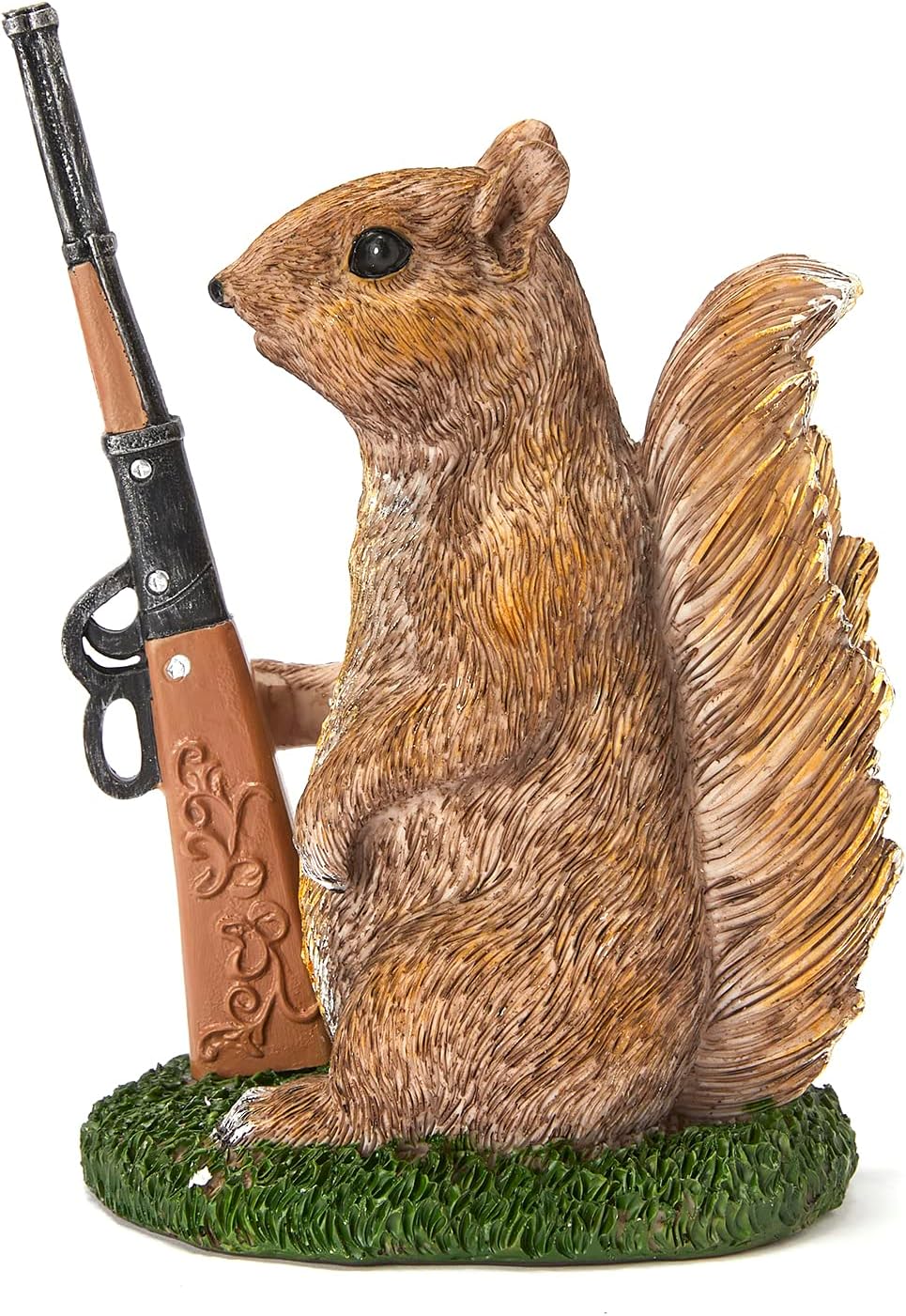 Garden Squirrel Guard Statue, Soldier Gnome - Woodland Friend Garden Decor Statues, Animal Gnome Statues, Waterproof Figure Indoor & Outdoor Lawn Squirrels Ornament Funny Decoration 6.7" H