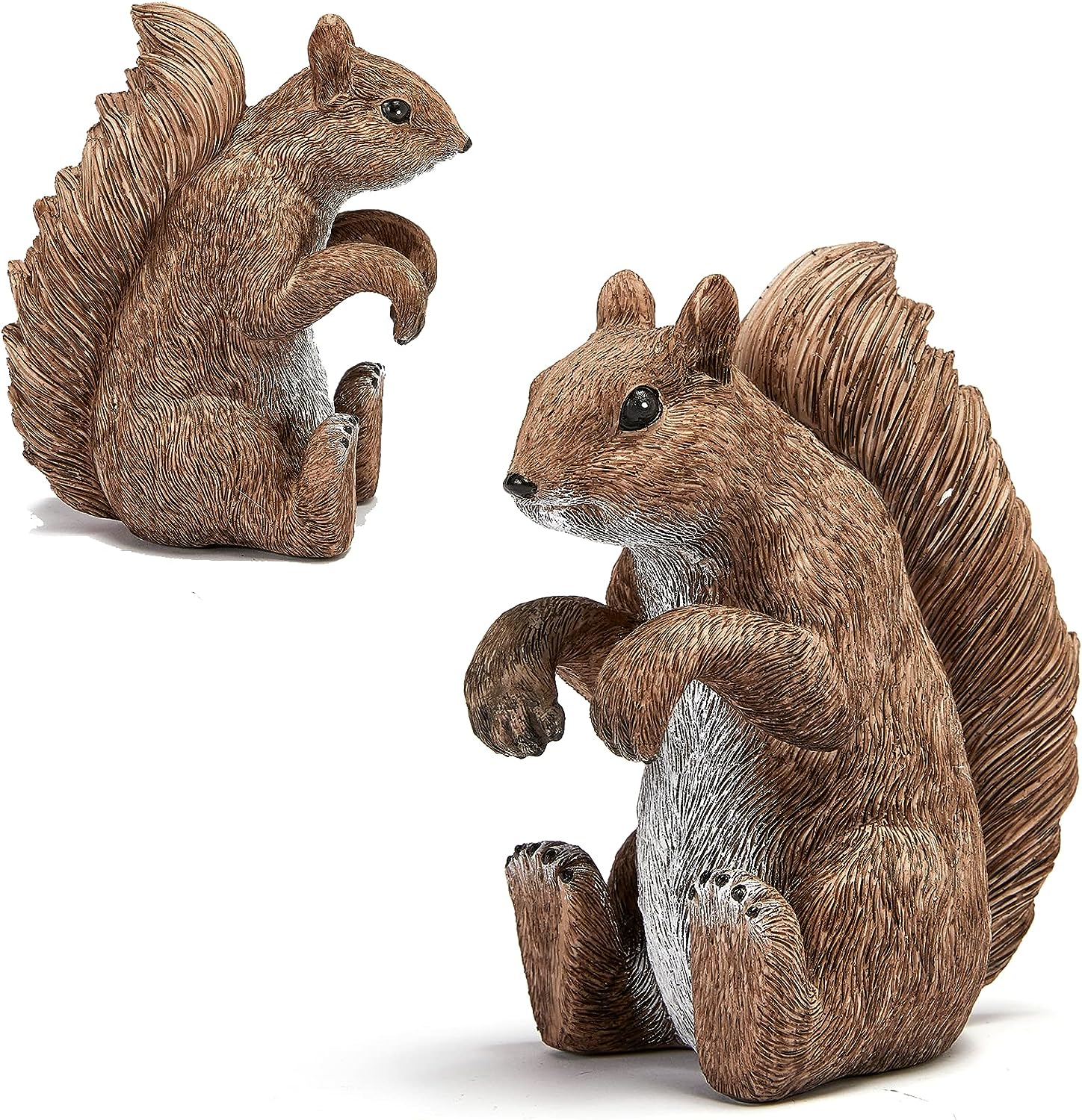 Garden Squirrel Statue, Hanging Tree Or Fence Holder Figurine - Woodland Garden Decor Statues, Animal Gnome Statues, Waterproof Figure Indoor & Outdoor Lawn Squirrel Ornament Funny Decoration 6.7" H