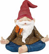 Large Meditating Zen Garden Gnome Statue Figurine - Middle Finger Angry Namaste, Nomb Statue Decor Ornament for Flowers Lawn, Patio & Yard Art, Sculpture 9.5" Tall (Naughty Meditating)