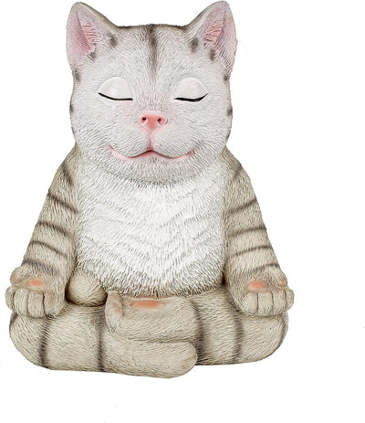 Meditating Zen Garden Cat Statue Sculpture Figurine - Large Gardens Decor Figurine, Yoga Lover Gift, Waterproof Jared Leto Met Gala Indoor Outdoor Lawn Kitten Funny Decoration 9.5" H Mom & Grandma