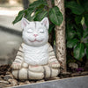 Meditating Zen Garden Cat Statue Sculpture Figurine - Large Gardens Decor Figurine, Yoga Lover Gift, Waterproof Jared Leto Met Gala Indoor Outdoor Lawn Kitten Funny Decoration 9.5" H Mom & Grandma