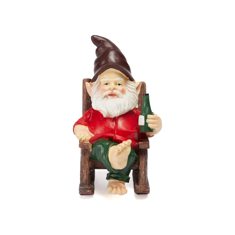 Large Garden Gnome Funny Figurine Statue, Adorable Figurine Lawn Ornament Dwarf Sculpture Patio Yard Landscape Porch Decoration Outside Gifts Decor 6.1” High 5.3” Wide - Unique Gifts